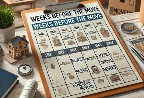 one weeks before the moving